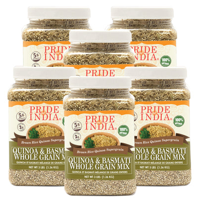 Quinoa & Brown Basmati Whole Grain Mix - Protein Rich Super Grain Jar - Pride Of India