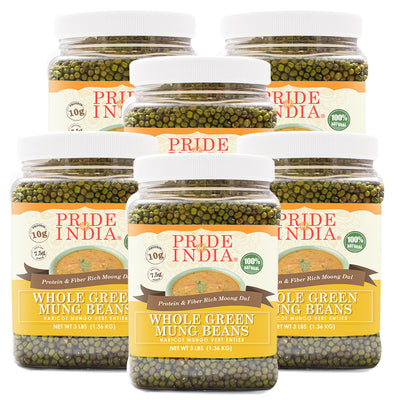 Indian Whole Green Mung Gram - Protein & Fiber Rich Moong Whole Jar - Pride Of India
