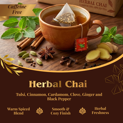Pride of India Herbal Chai Spiced Tea - 150 Individually Wrapped Full Leaf Pyramid Tea Bags | Herbal Tea Bulk Pack for Food Service, Cafes, Hotels, Offices & Daily Tea Drinkers