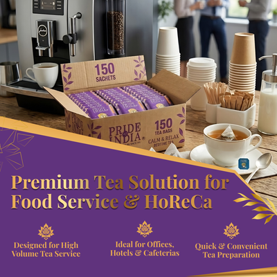 Pride of India Calm & Relax Bedtime Tea - 150 Individually Wrapped Full Leaf Pyramid Tea Bags | Herbal White Tea Bulk Pack for Food Service, Cafes, Hotels, Offices & Daily Tea Drinkers