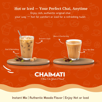 Chaimati Original Instant Chai Mix, 2 LB (908 gm) | Sweetened, Dairy Based, Gluten Free, No Artificial Flavors | Powdered Tea, Makes 50 Cups, Ready in Seconds | Authentic Creamy Chai | Hot or Iced