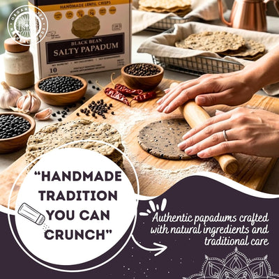Salty Black Bean Namkeen Papadum Lentil Crisp