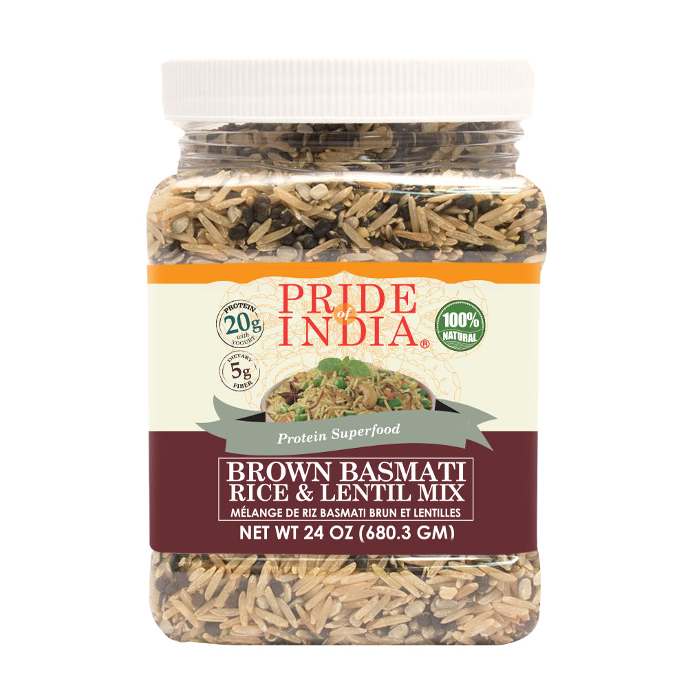 Indian Brown Basmati Rice & Lentil Kitchari Mix - Protein Superfood Jar - Pride Of India