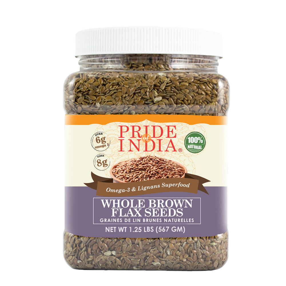 Whole Brown Flax Seeds - Omega-3 & Lignan Superfood Jar