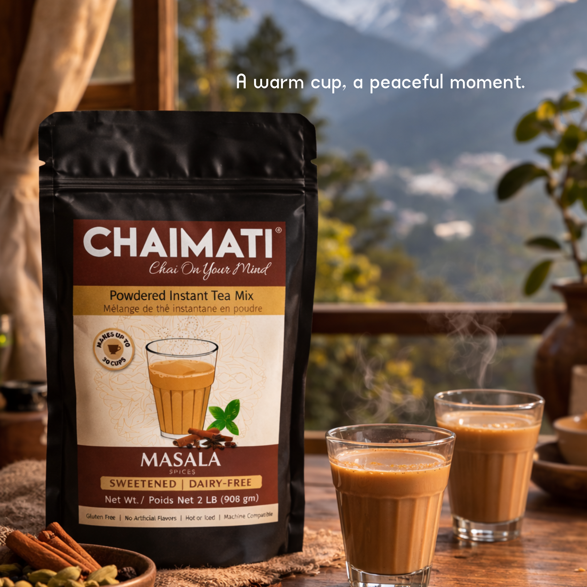 CHAIMATI Dairy-Free Instant Masala Chai Latte Premix - 2 lb