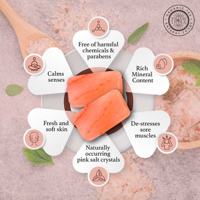 Himalayan Pink Salt Soap by Pride of India – Mineral Rich – Massage Bar/ Spa Ritual at Home – Chemical-free/Natural Occurring Salt Crystals Soap – Good for Skin/Hydrating - Pride Of India