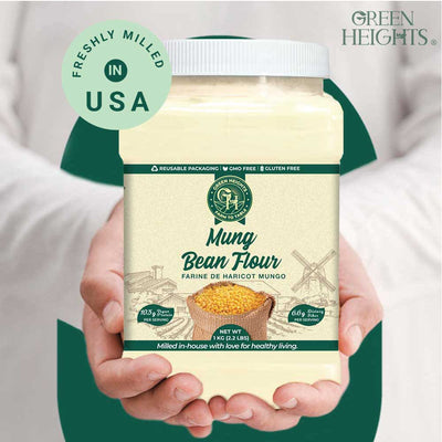 Mung Bean Flour - 2.2 Pound / 1 KG Jar by Green Heights - Pride Of India