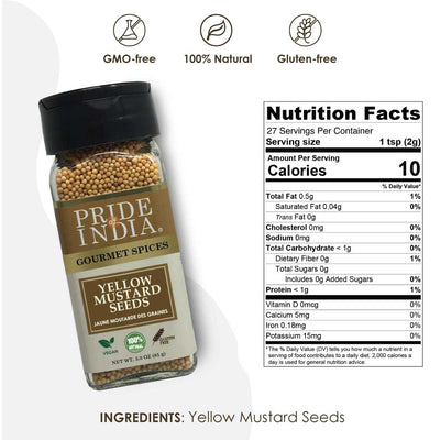 Gourmet Yellow Mustard Seed Whole - Pride Of India